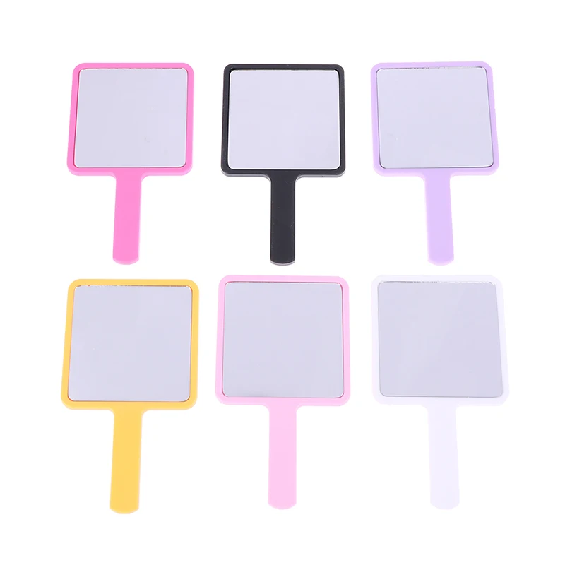 Miroir de maquillage carré pour extension de cils, miroir de courtoisie avec poignée, miroir à main, miroirs compacts pour salon SPA