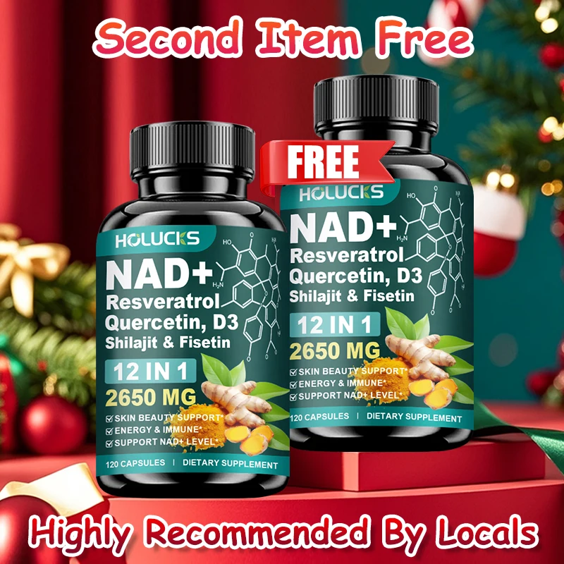 

HOLUCKS 12-in-1 NAD+ Supplement, with Resveratrol Quercetin, Support Cellular Energy, Immune Defense & Healthy Skin for Women