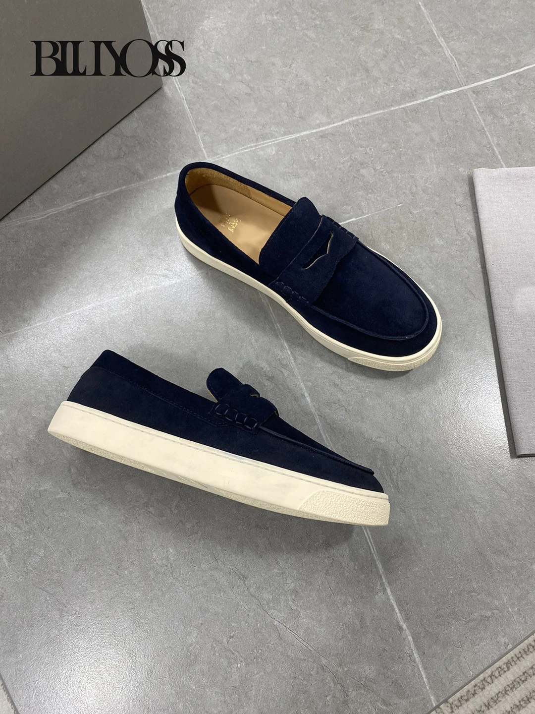 BLLIYOSS Low top Sports Men Shoes 2024 New Calfskin Fashion Comfort high quality European Old Money Suede shoe upper Comfort