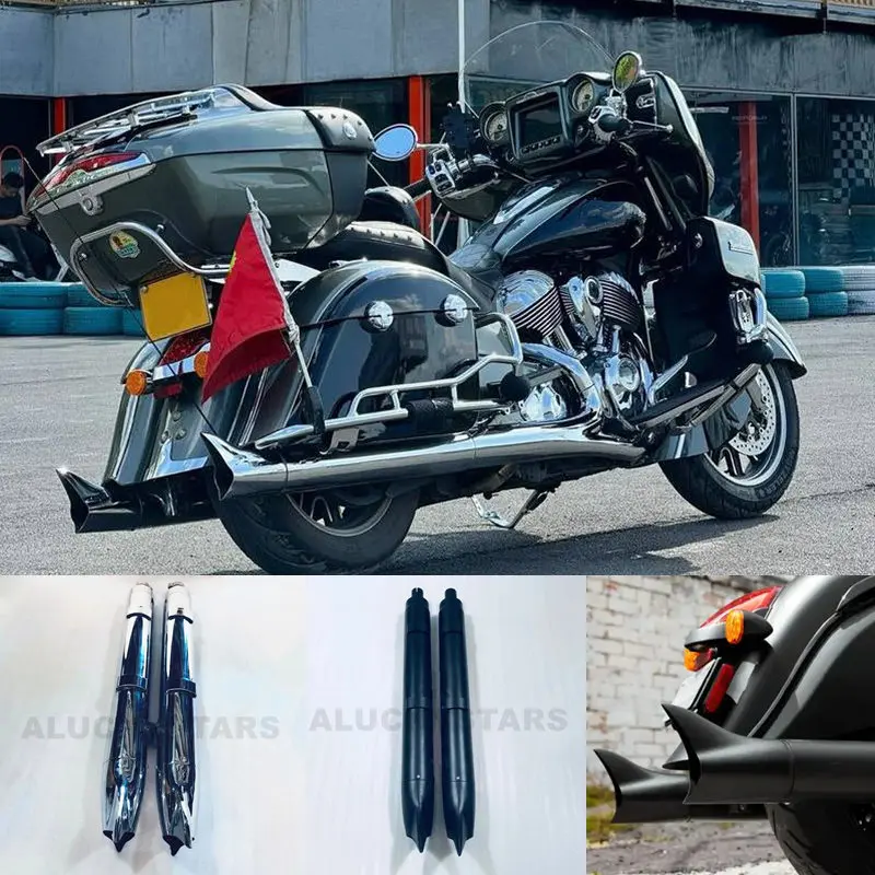 Retro Fishtail Exhaust Slip On Muffler Exhaust Pipe For Indian Roadmaster Chieftain Classic Elite Dark Horse Limited 14-24