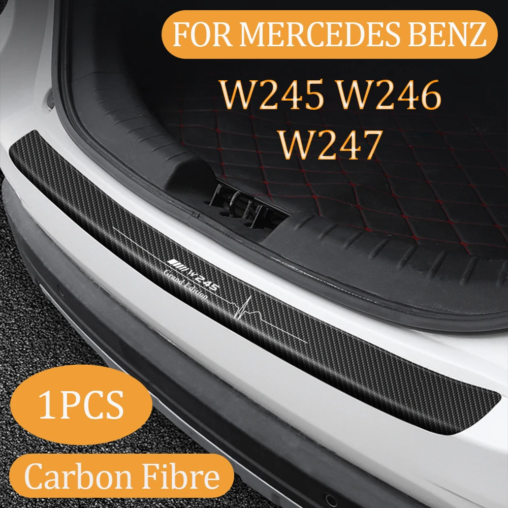 For Benz Grand Edition B-Class W245 W246 W247 Carbon Fiber Car Trunk Sticker Rear Bumper Exterior Protective Decals Anti Scratch