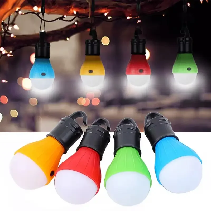 

4PCS Camping Bulb Portable Tent Hanging Lantern Battery Powered Outdoor Waterproof Emergency Lamp 3 Mode Work Lights For Fishing