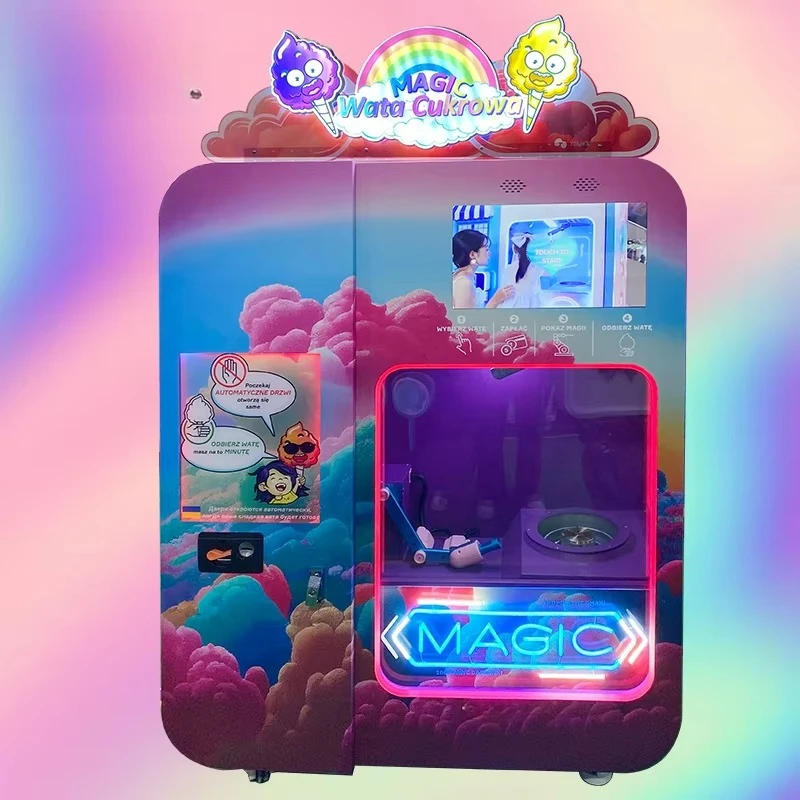 Customized Cotton Candy Vending Machine Electric Automatic Candy Sugar Machine Cotton Candy Marshmallow Machine for Children
