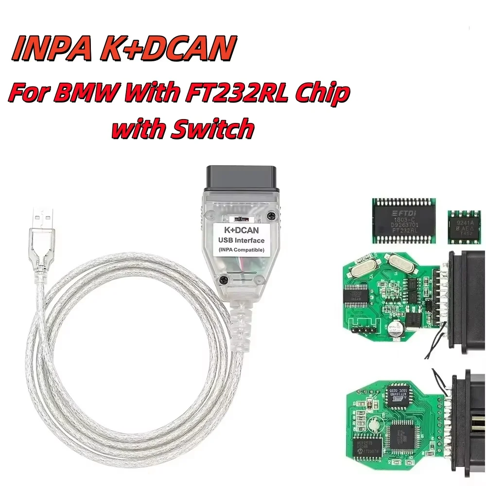 INPA K + DCAN لسيارات BMW obdii كابل التشخيص التبديل FT232RL رقاقة كاملة obd 2 الماسح الضوئي رمز القارئ أدوات تشخيص السيارات السيارات #1