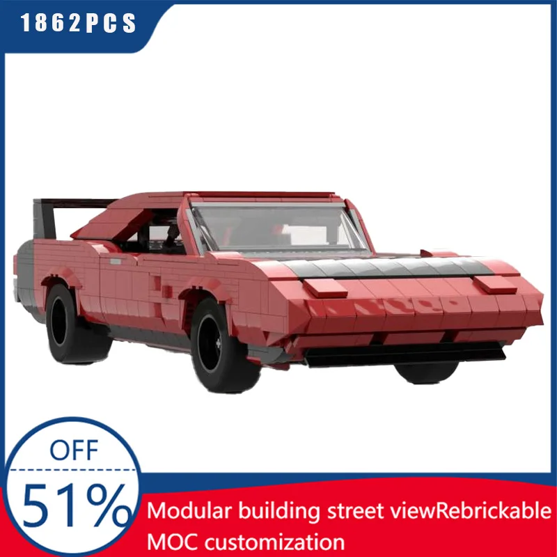 

1862 PCS City Red Cool Sports Car Block Creative MOC Building Brick Model Children's Educational Diy Assembly Toy Christmas Gift