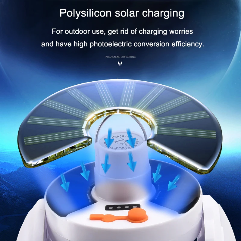 Portable Outdoor Solar Folding Light USB Rechargeable Remote Control  LED Bulb Football Bulbs with Hanging Hook Emergency Lamps