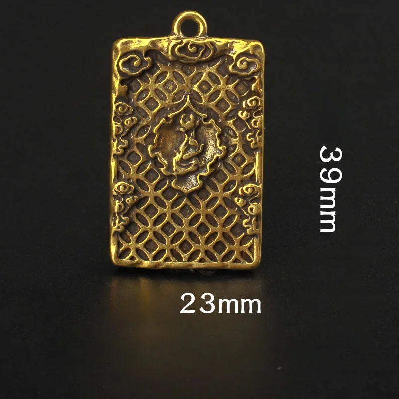 Solid Brass Guanyin Brand Pendant Bao Ping Creative Gift Handmade Keychain Pendant Car Trinkets  Vintage Home Decor