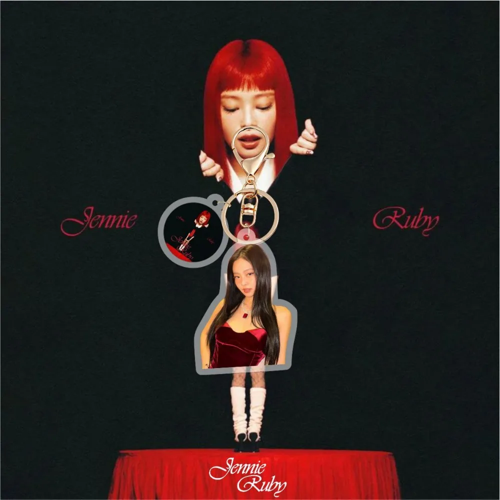 2025Kpop JENNIE Nieuwe Album RUBY Acryl Sleutelhanger Tas Hanger Accessoires Fans Collectie Gift Mode Sleutelhanger