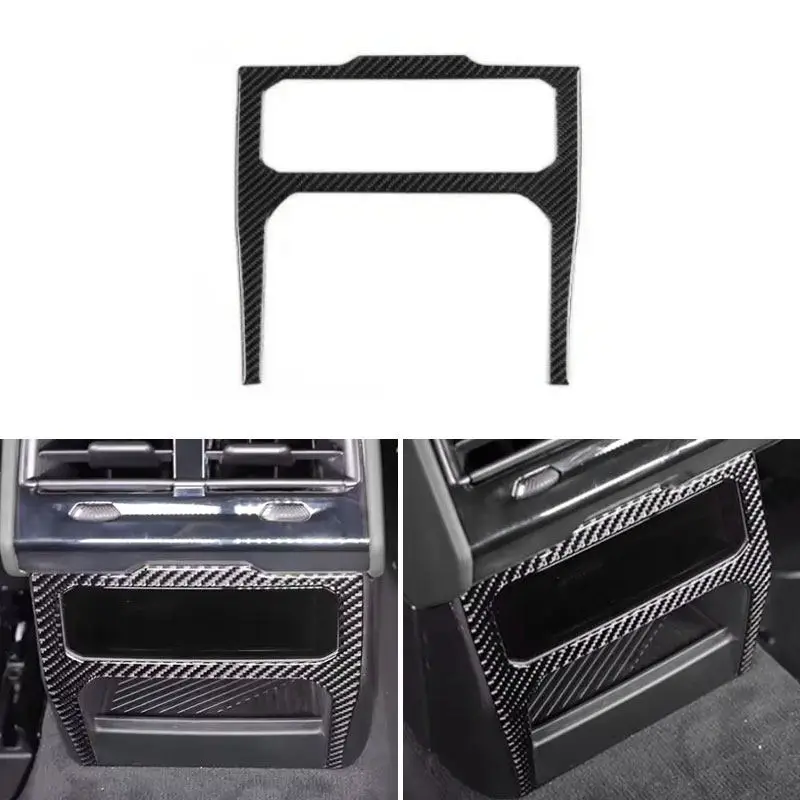 

For BMW 5 Series i5 G60 2024 2025 Car Soft Carbon Fiber Accessories Interior Rear Air Outlet Cover Trim