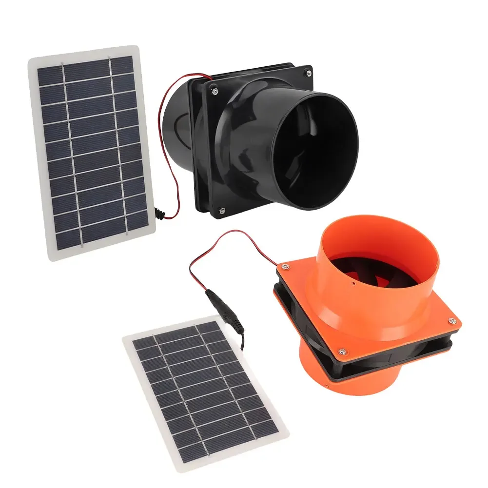 10 واط 12 فولت تعمل بالطاقة الشمسية مروحة العادم للأنابيب المستديرة ABS لوحة طاقة شمسية مجموعة مروحة التهوية لبيت الحيوانات الأليفة حظيرة الدجاج RV الدفيئة