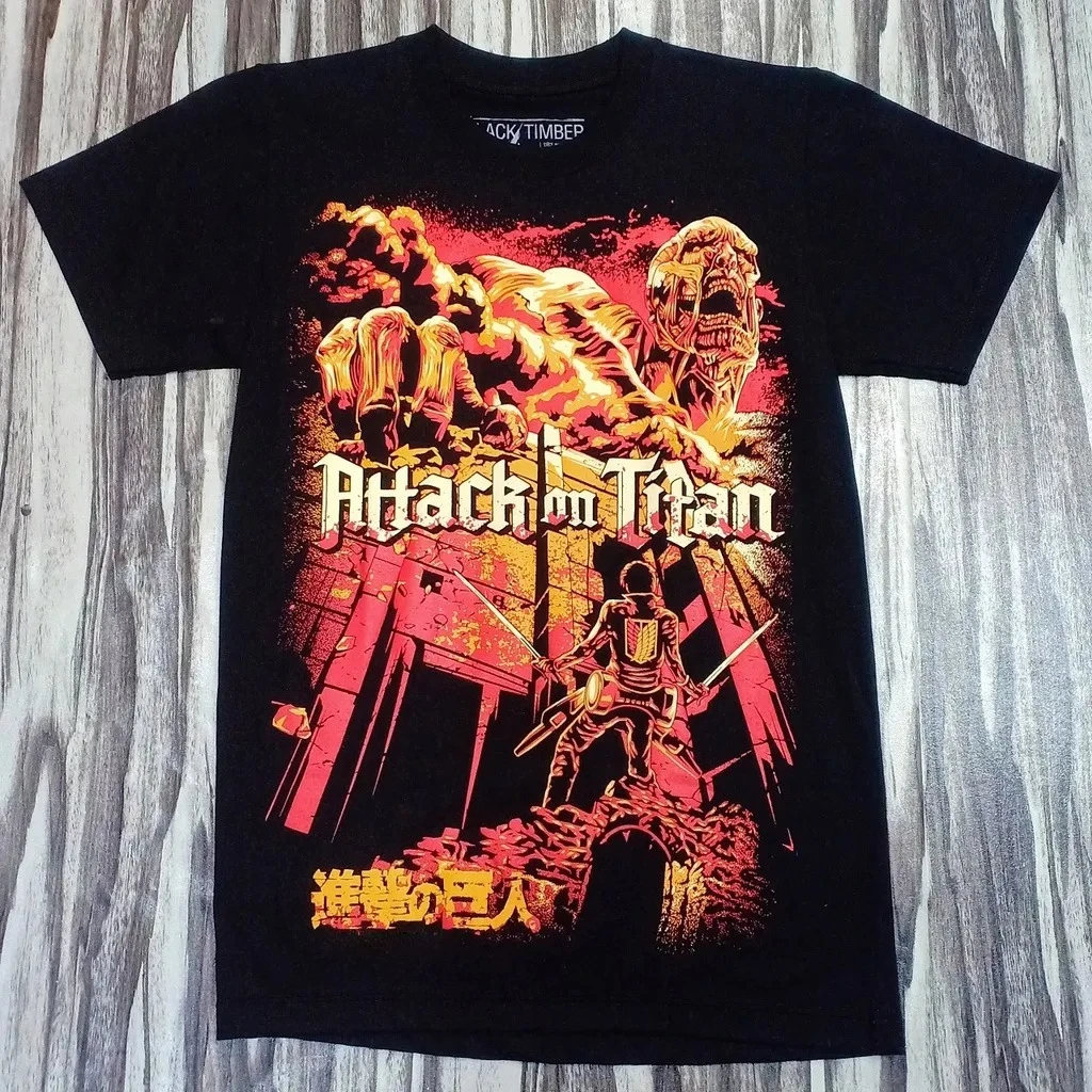 Attack on Titan Anime Limited Edition Movie Illustrations Printed T-shirt Men's and Women's T-shirt Mens Top 2026 Summer New Tee