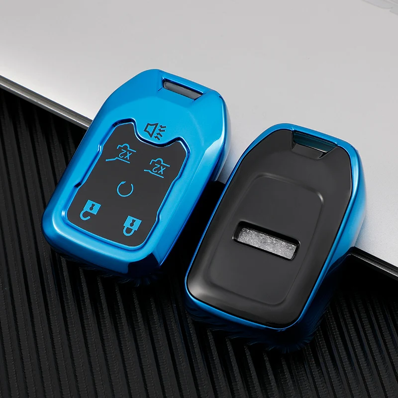 6 Buttons Soft TPU Car Key Cover Case For Chevrolet 2015 2016 Gmc Yukon Suburban Tahoe Smart Auto Accessories Key Ring