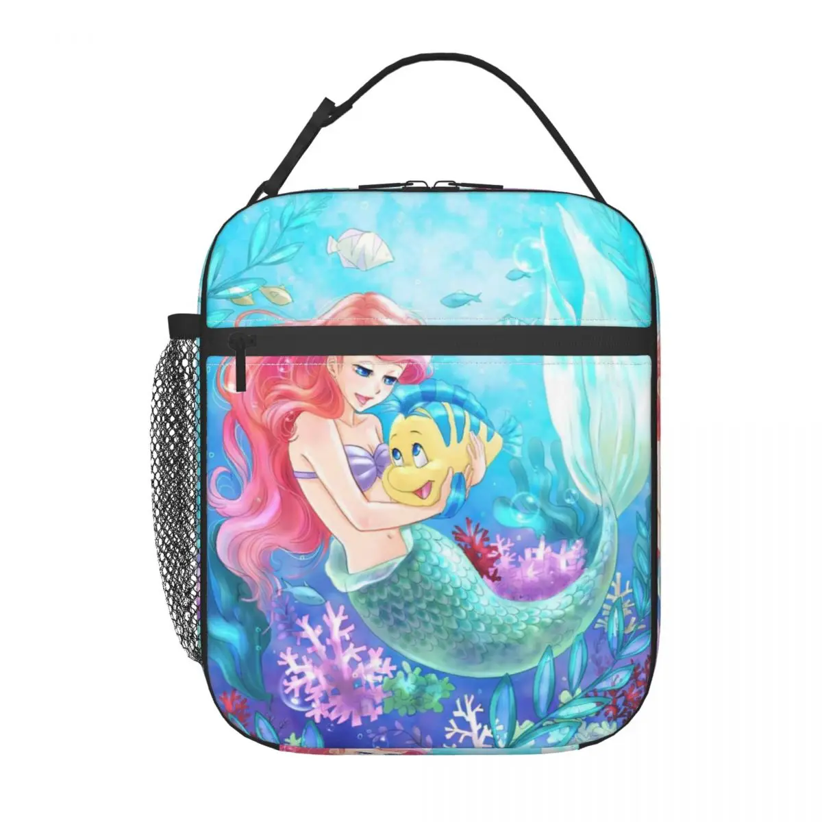 

Custom Little Mermaid Ariel Lunch Bag for Women Thermal Cooler Insulated Bento Box Office Work School Resuable Tote Bags