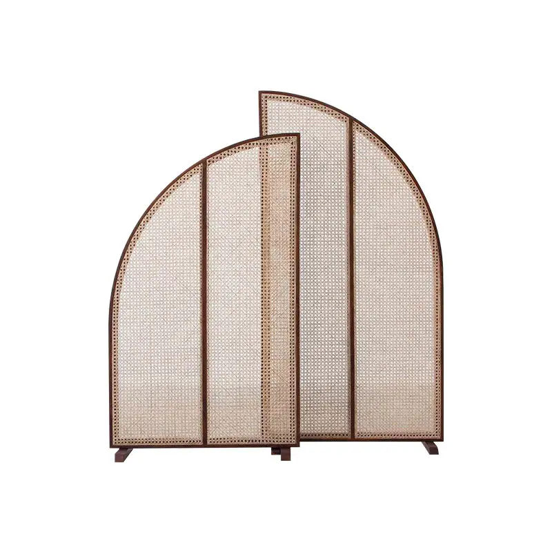 New Chinese Style Solid Wood Rattan Screen Partition, Mobile Home Living Room Entrance , Simple Seat Screen