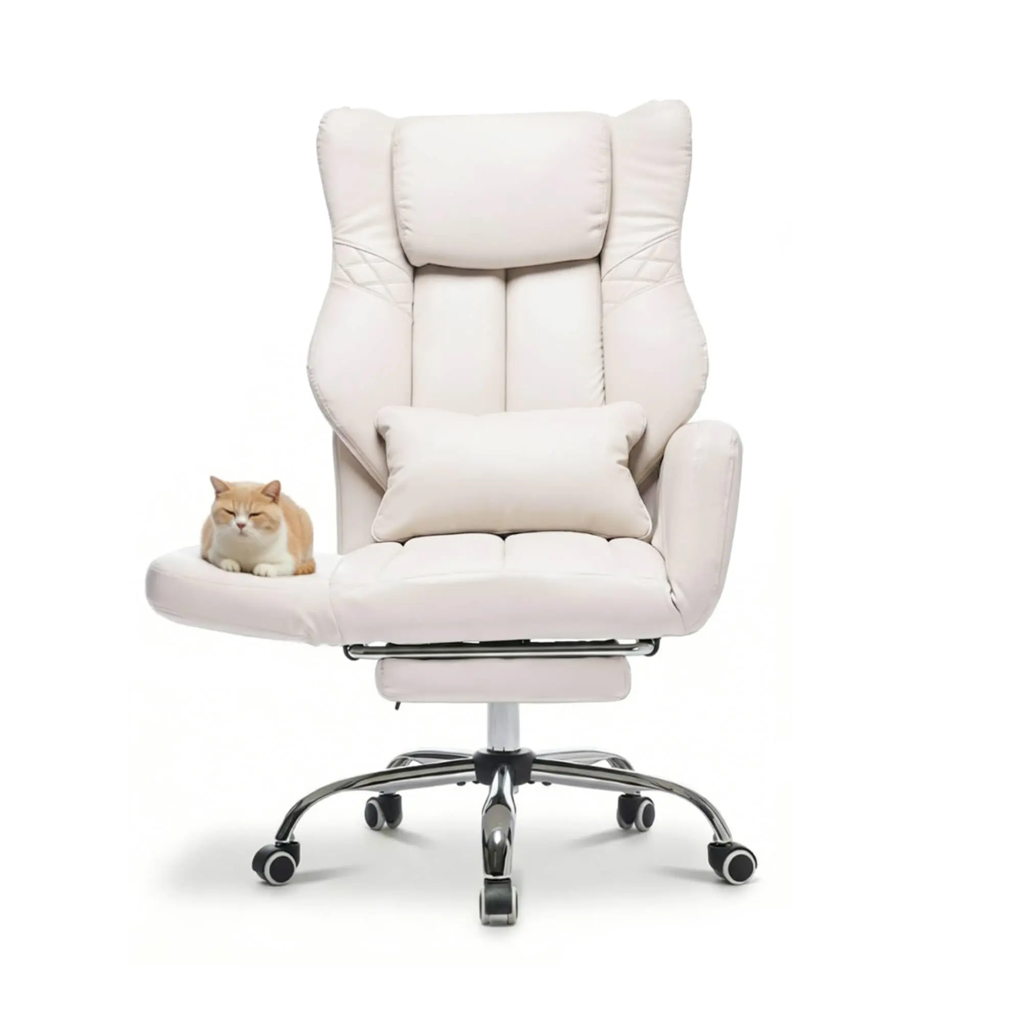 High Back Criss Cross Office Chair with Foot Rest & Flip Armrests