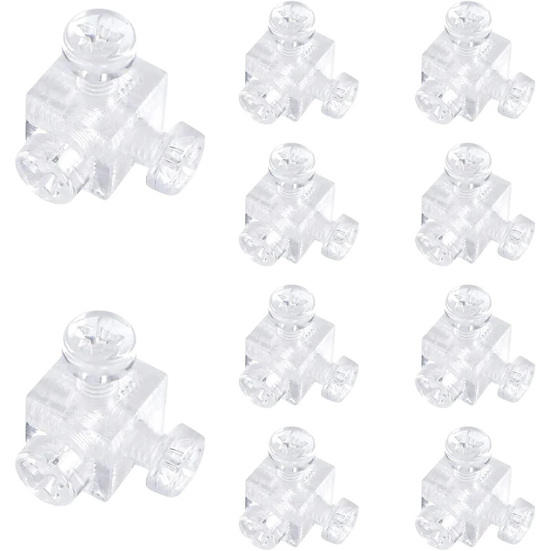 200PCS Transparent Acrylic Cubes 6-Sides Fixed Block Connectors Corner Braces Electric Stoves Square Dishes Chassis Components
