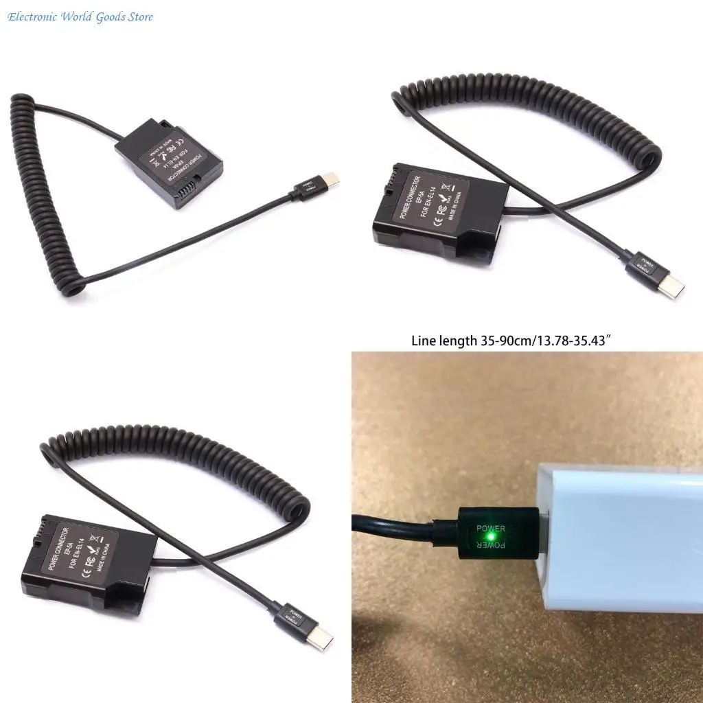A3PD Dummy Battery Coupler with Spring Power Cable Coupler Adapter for