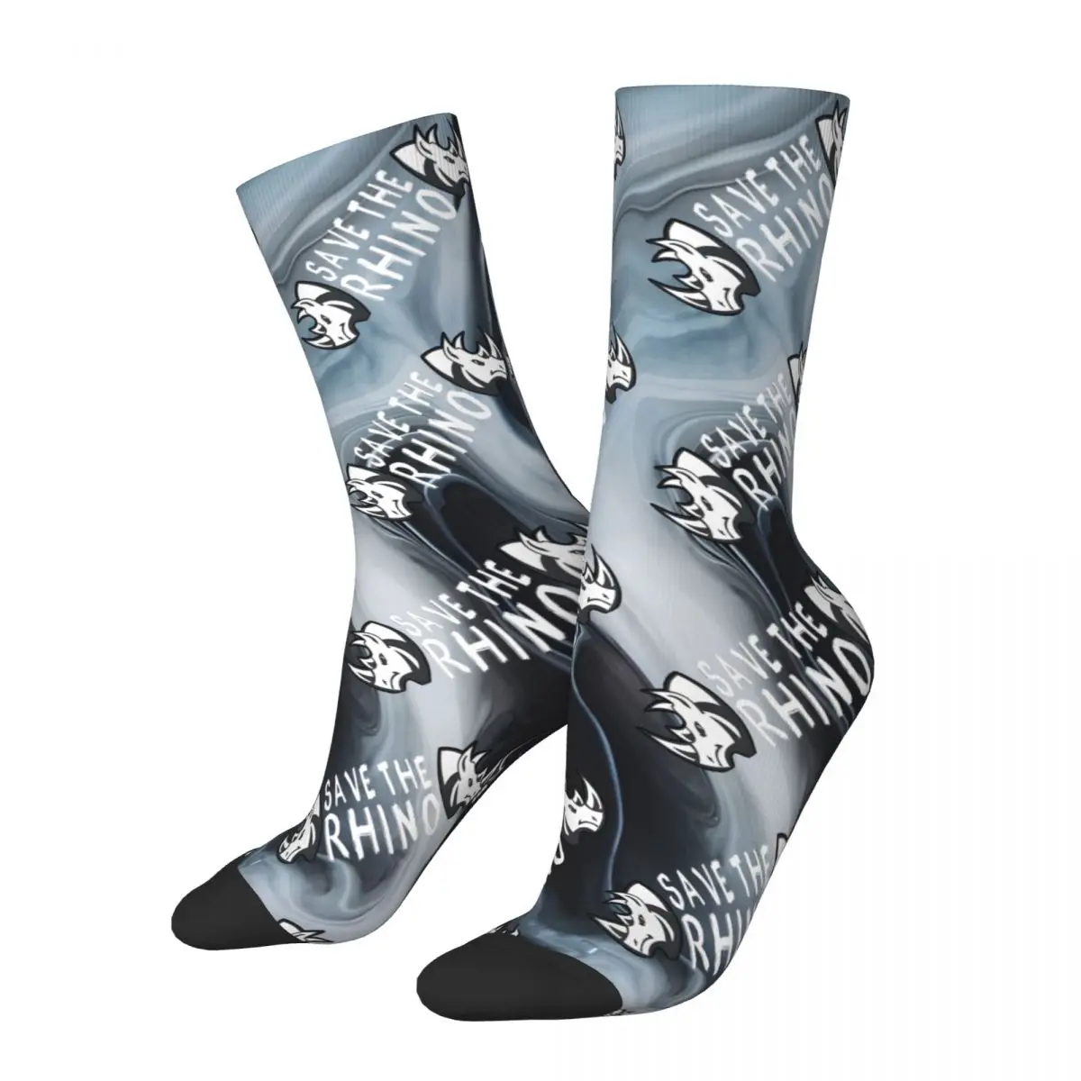 Vintage Mask Men's compression Socks Unisex Rhino Harajuku Pattern Printed Novelty Crew Sock