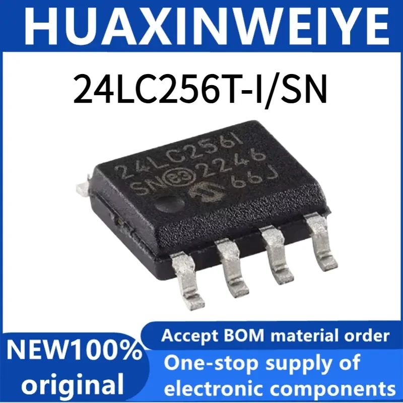 10pcs original genuine 24LC256T-I/SN SOIC-8 256Kb I2C compatible dual wire serial EEPROM chip