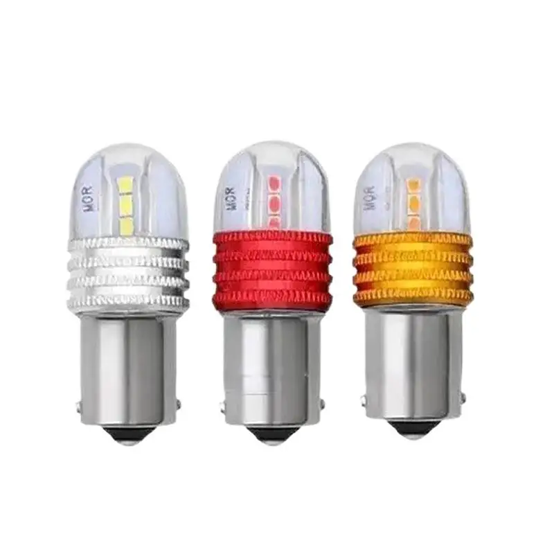 2Pcs 1156 1157 BA15D LED Motorcycle Tail Lights High Brightness Flashing Brake Signal Lamps for Motorbike Modification