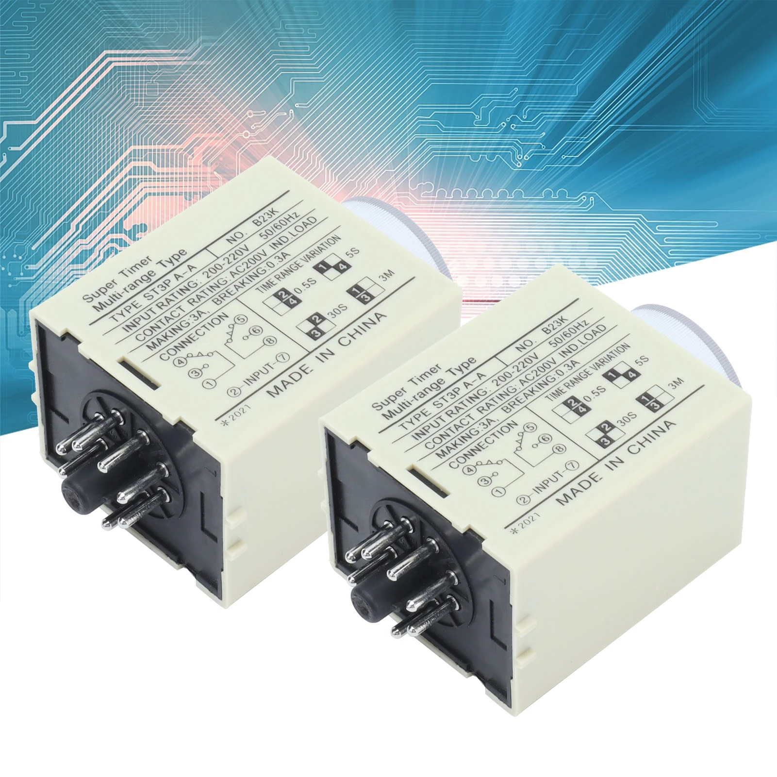 

Реле времени BERM, регулируемый таймер включения, аксессуар для задержки, запасная часть ST3PAA, реле времени с задержкой, часть реле включения времени