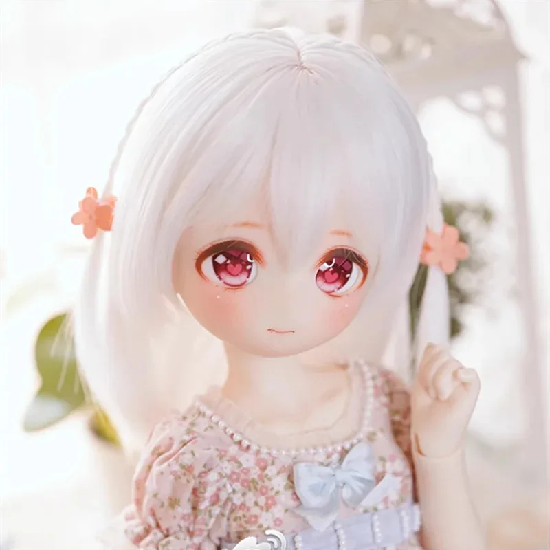 BJD 人形かつらロングヘア 1/3 1/4 1/6 MSD MDD YOSD 前髪付き黒茶色ピンクヘアアクセサリー