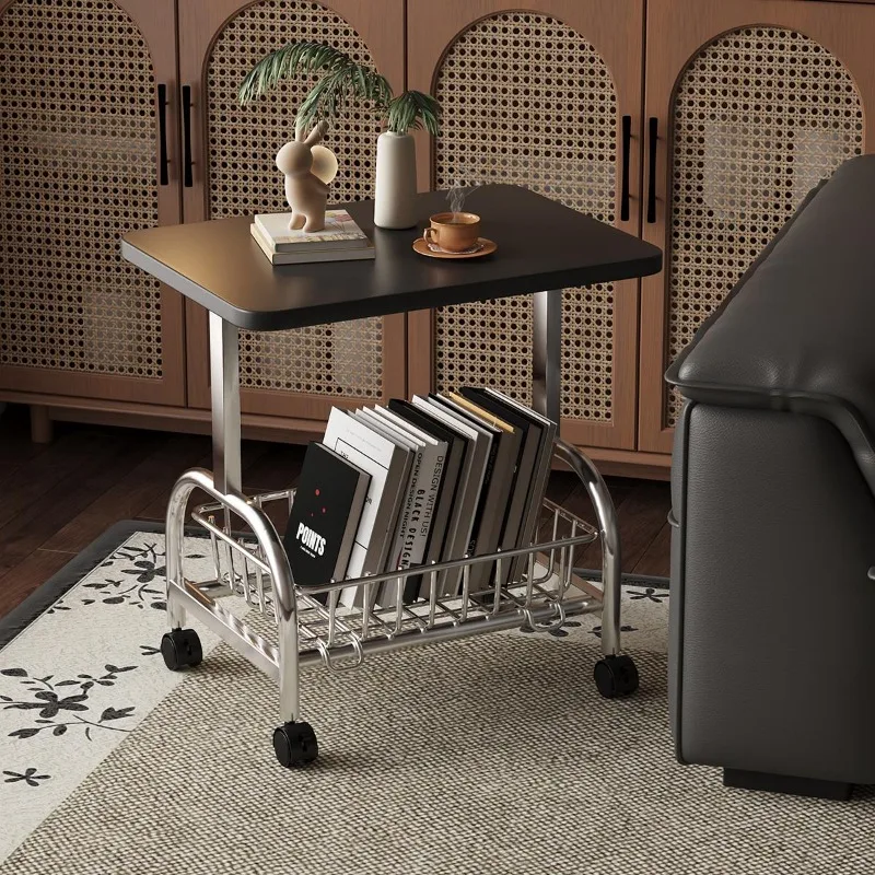 Leichte, luxuriöse kleine Wohnung, seitliches paar Sofas, seitlicher Schrank, kreativer quadratischer Tisch, Schlafzimmer, einfacher mobiler Internet-Promi-Stil