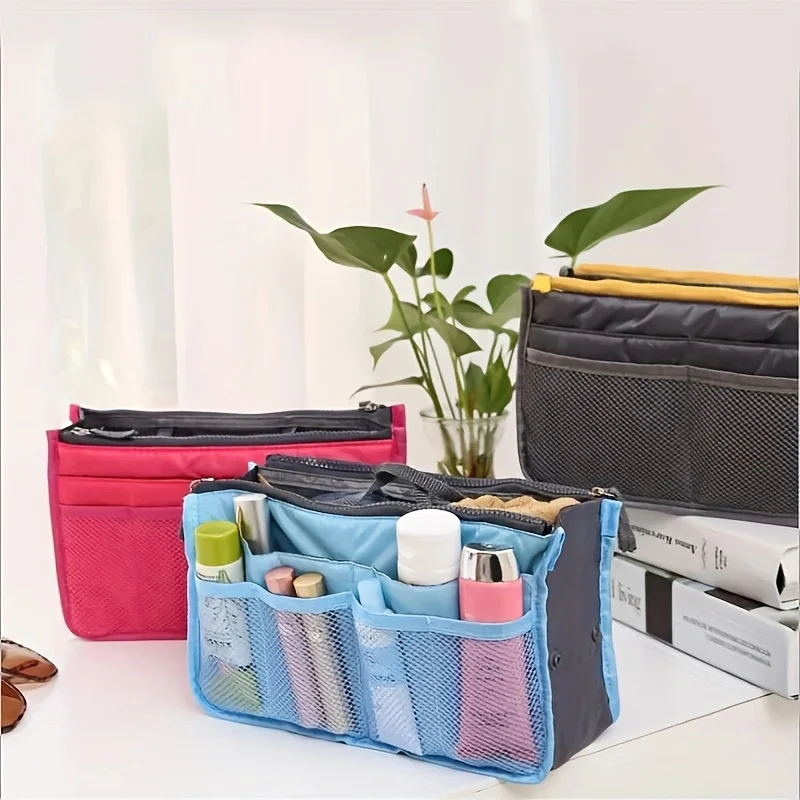 Multi Functional Large Capacity Makeup Bag Portable Double Zipper Toiletries Travel Storage Bag Mommy Bag Multi Pocket Cosmetic