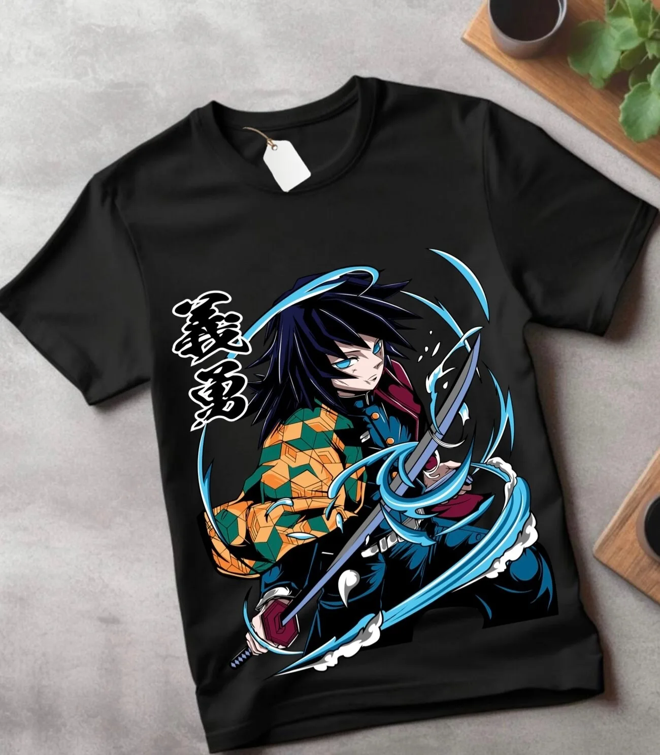 2026 Sommer Demon Slayer Anime Giyu Tomioka Bedrucktes lockeres Kurzarm-T-Shirt aus reiner Baumwolle für Kinder, Unisex, lässig, locker, Y2K