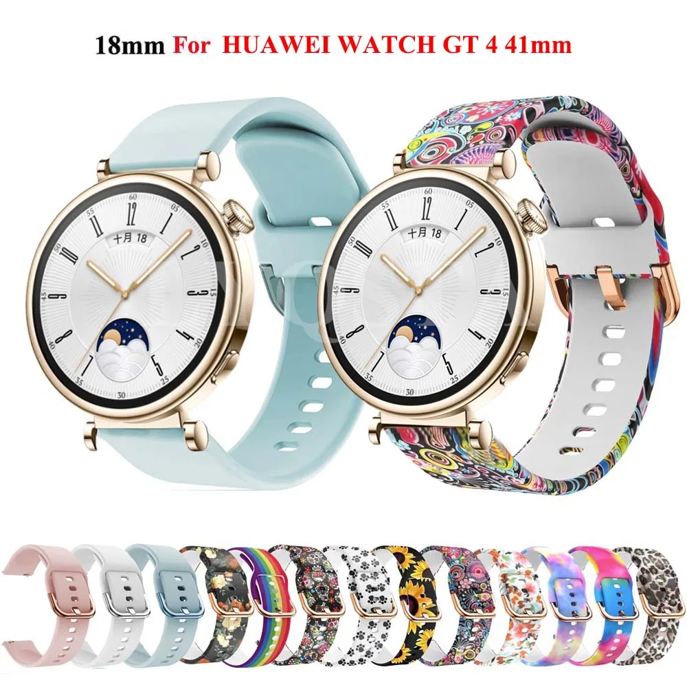 Hot 18MM Silicone Watch Strap For HUAWEI WATCH GT 4 41mm Garmin Venu 3S 2S/Active S/Forerunner 255S 265S Smart Watch Wristband