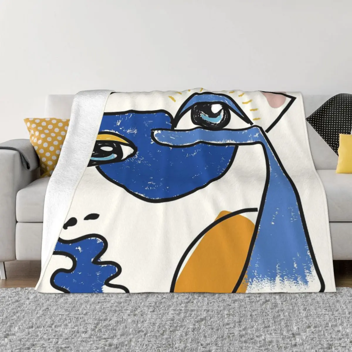 Minimal Cute Face Home Bed Blanket Throw Blanket Home And Decoration Throw Blanket