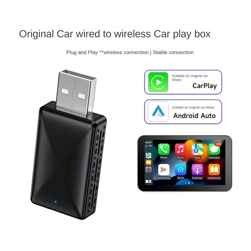 Draadloze Carplay-adapter Android Auto 2-in-1 Smart Dongle 5G WIFI voor Iphone Android-telefoonsysteem Multimedia