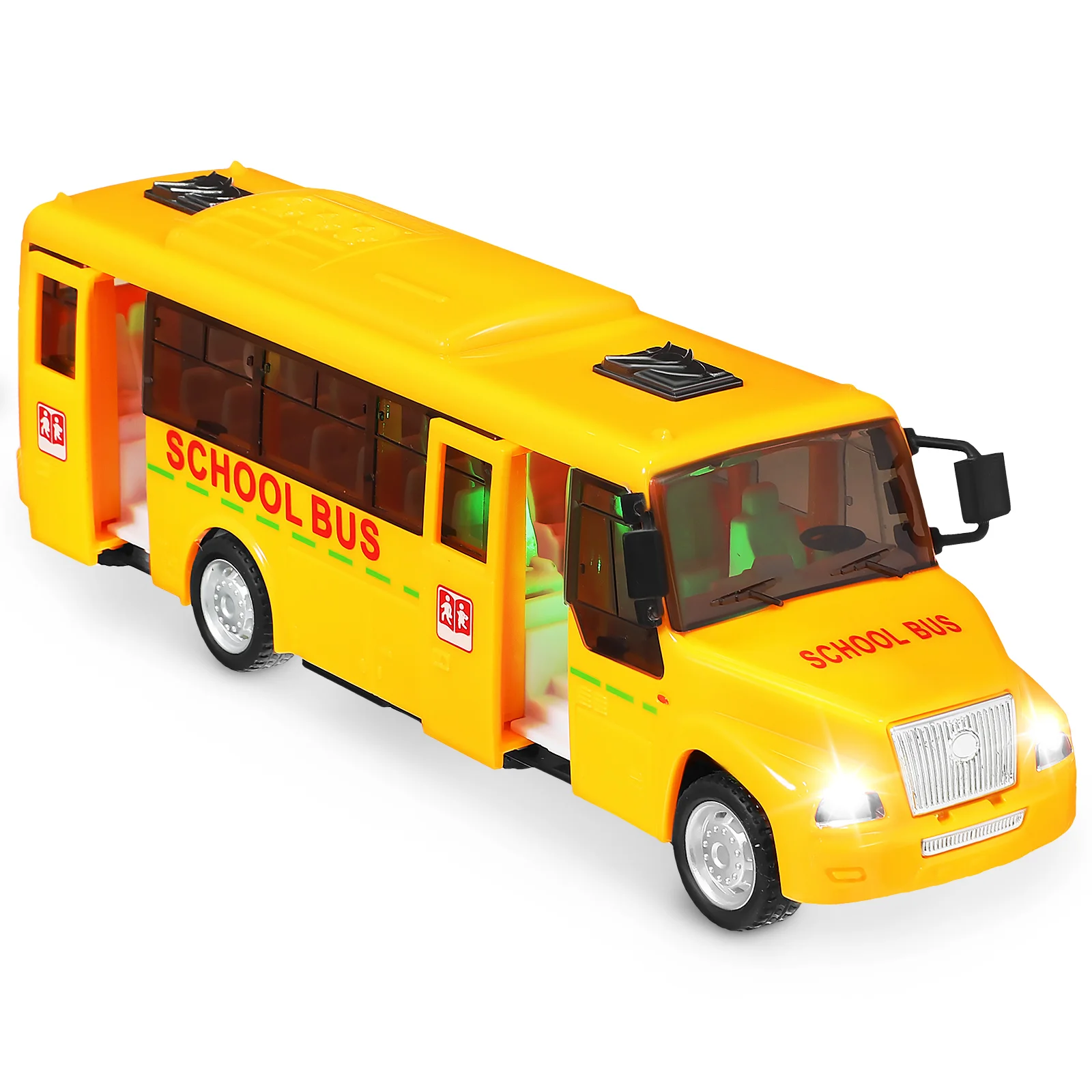 Bus scolaire son et lumière pour enfants, modèle de voiture pour tout-petits, véhicule de jeu pour enfants, voiture à tirer vers l'arrière