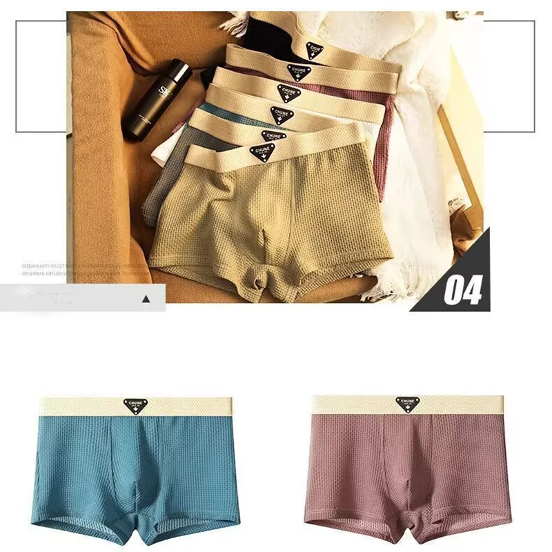 8pcs Men's Panties Sexy Shorts Cotton Underwear Male Breathable Boxers Solid Boxershorts Fashion Underpants