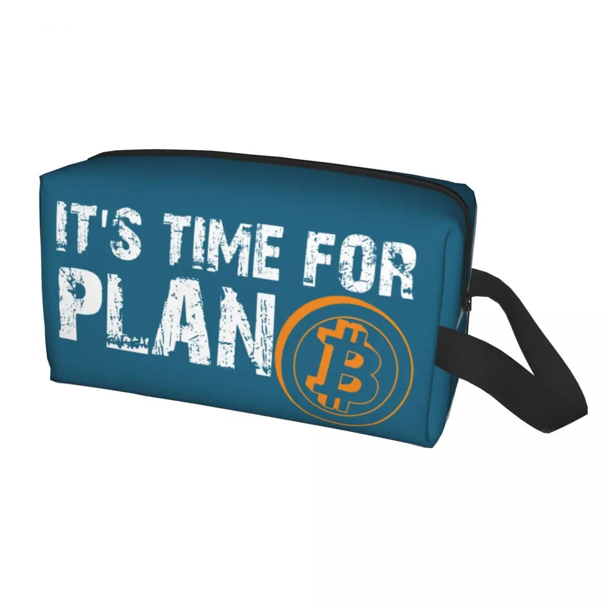 It's Time For Plan B Bitcoin BTC Crypto Currency Toiletry Bag Cryptocurrency Blockchain Makeup Cosmetic Beauty Storage Dopp Kit