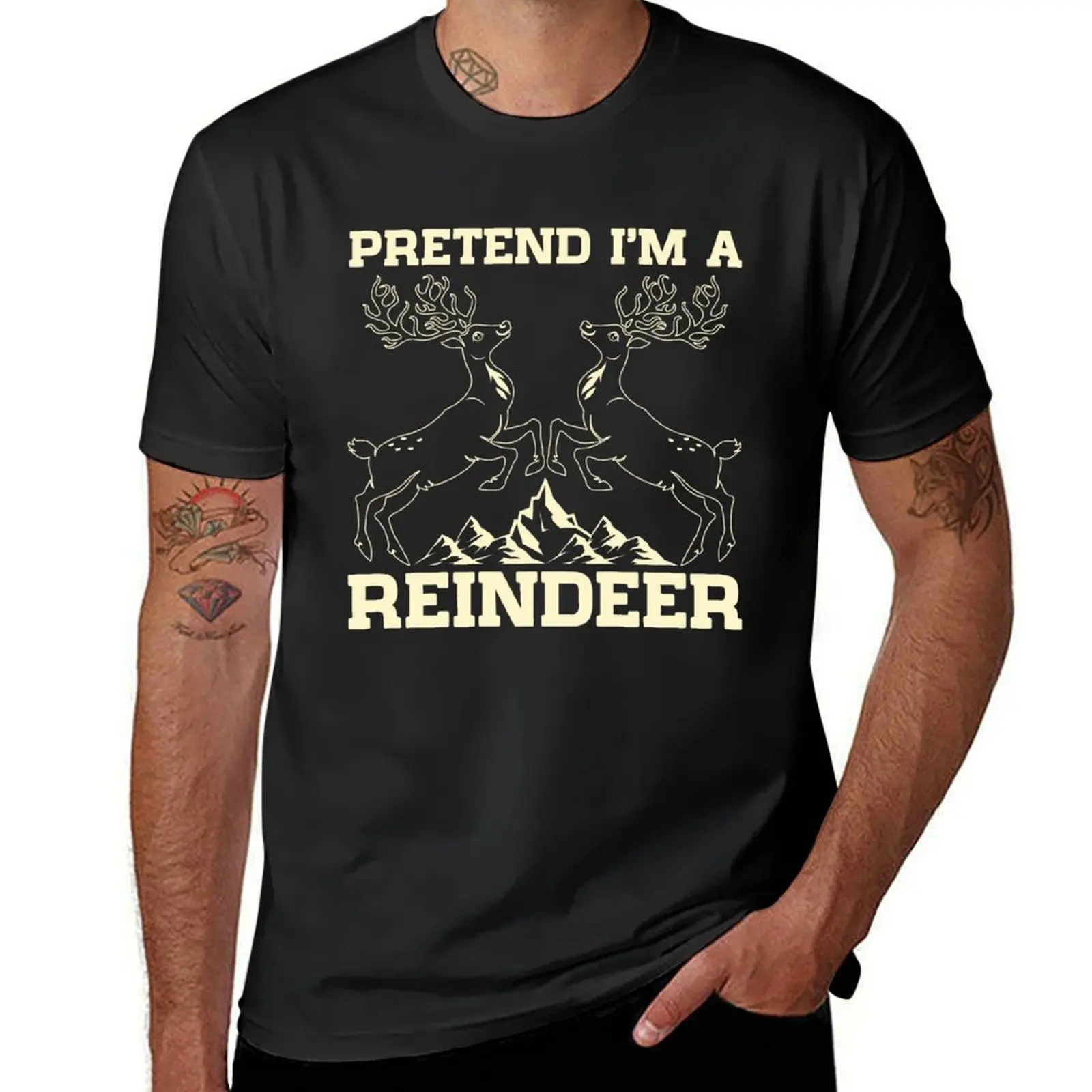 Pretend i'm a Reindeer T-shirt Blouse blanks anime clothes Short sleeve tee t shirts men