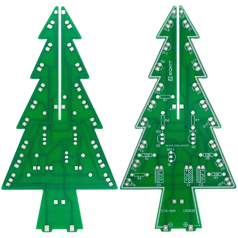 Driedimensionale 3D Kerstboom LED DIY Kit Rood/Groen/Geel LED Flash Circuit Kit Elektronische Fun Suite