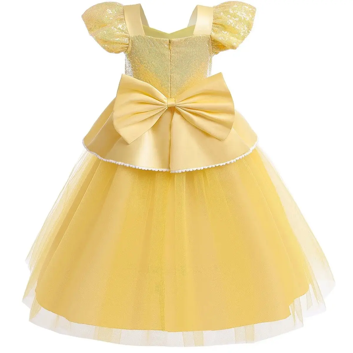 Disney Halloween New Design Belle Princess Dress for Girls Ball Gown Classic Cartoon Role Play Costume Kids Birthday Party Gown