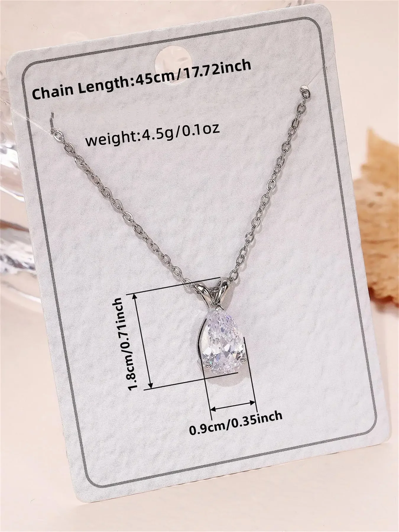 1 PC Elegant Cubic Zirconia Necklace Pendant For Women For Valentine's Day Gift Wedding Engagement Anniversary Party Jewelry Chic Gorgeous Jewelry