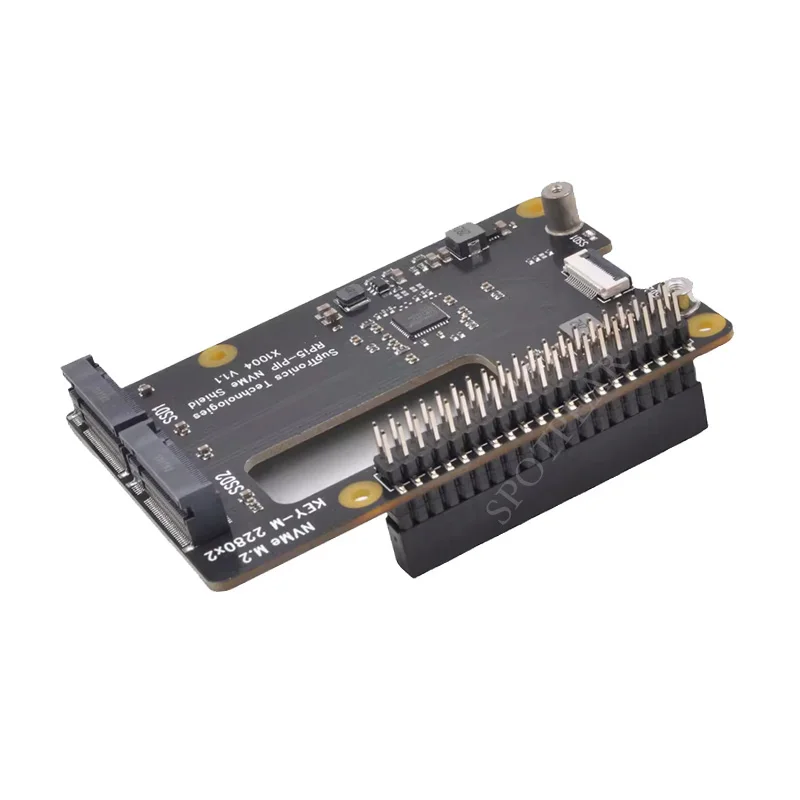 Raspberry Pi 5 PCIe to M.2 NVMe 듀얼 SSD 어댑터 보드, HAT Pi5 더블 2280, NVME SSD에서 지지대 부팅