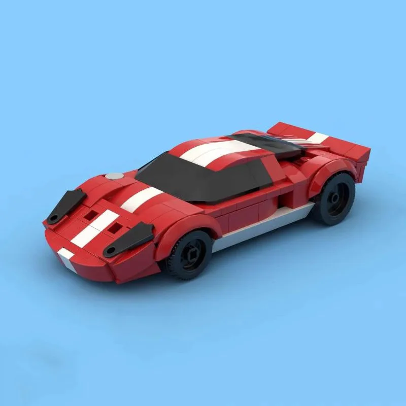 MOC Red Vintage Car Dual Color Sports Car puzzle puzzle small particle building block car parts pack confezione regalo giocattolo per bambini