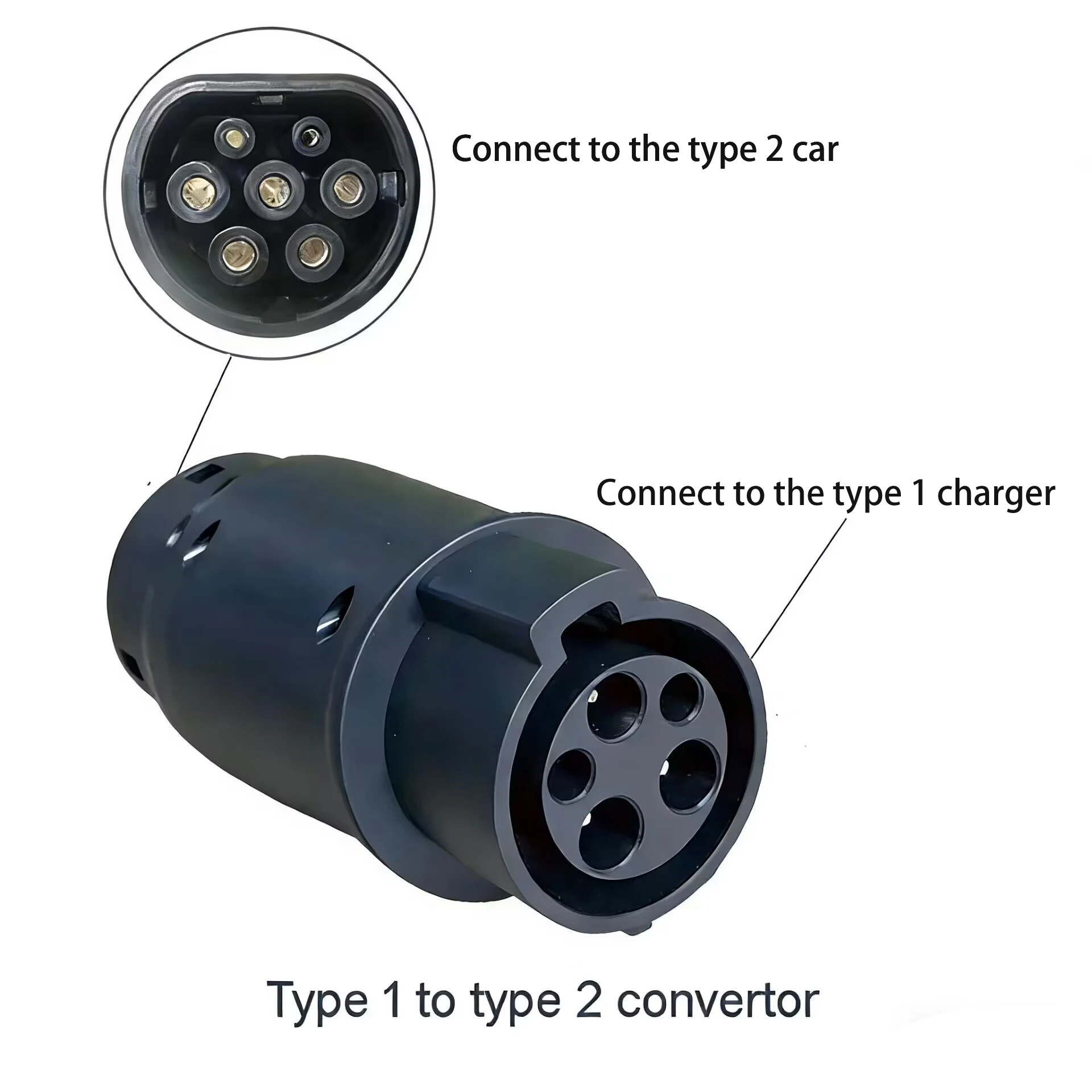 ANDAIIC EV Charger Adapter Type2 naar Type 1 Converter type 1 naar Tesla 32A 1 P Elektrische Voertuig EV Auto Connector