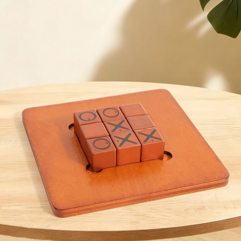 Push and Shove Game Chess Play Jigsaw Wooden XO Tic Tac Toe Game Interaction Puzzles Training Brain Learning Early Education Toy view 4