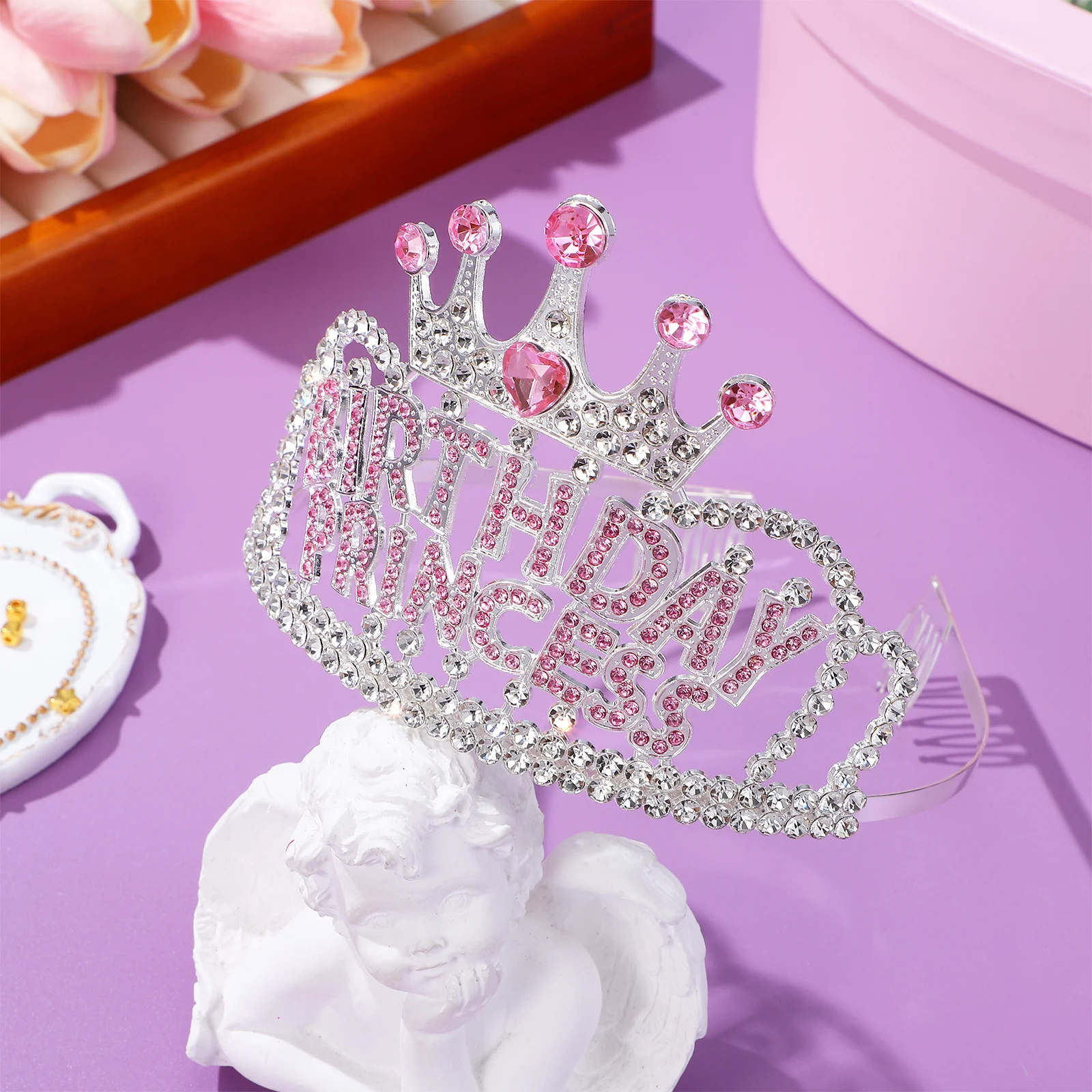 

Birthday Crown Princess Tiaras for Women Girls Lightweight Party Accessories Princess Crowns For Little Girls Hair Styling Tools