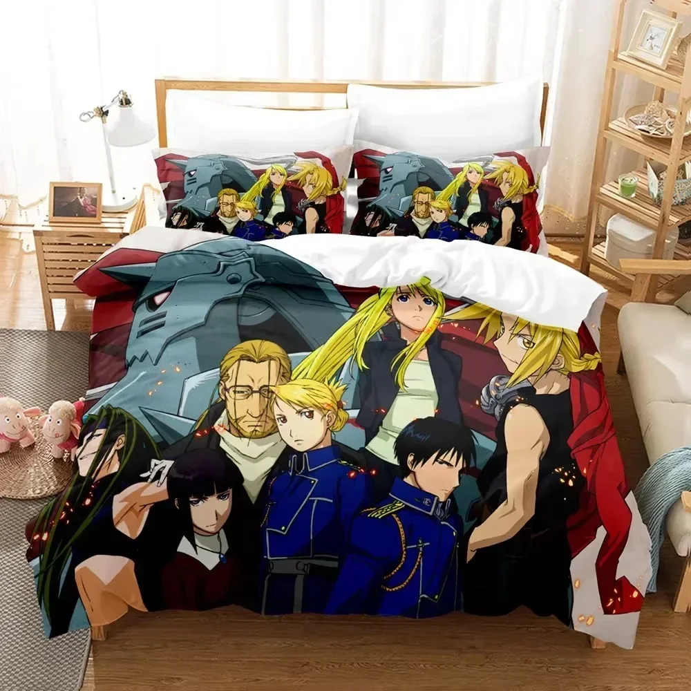 3D Print Anime Fullmetal Alchemist Bedding Set Bedroom Soft Modern Bedspreads Comefortable Duvet Cover Quilt Cover Pillowcase