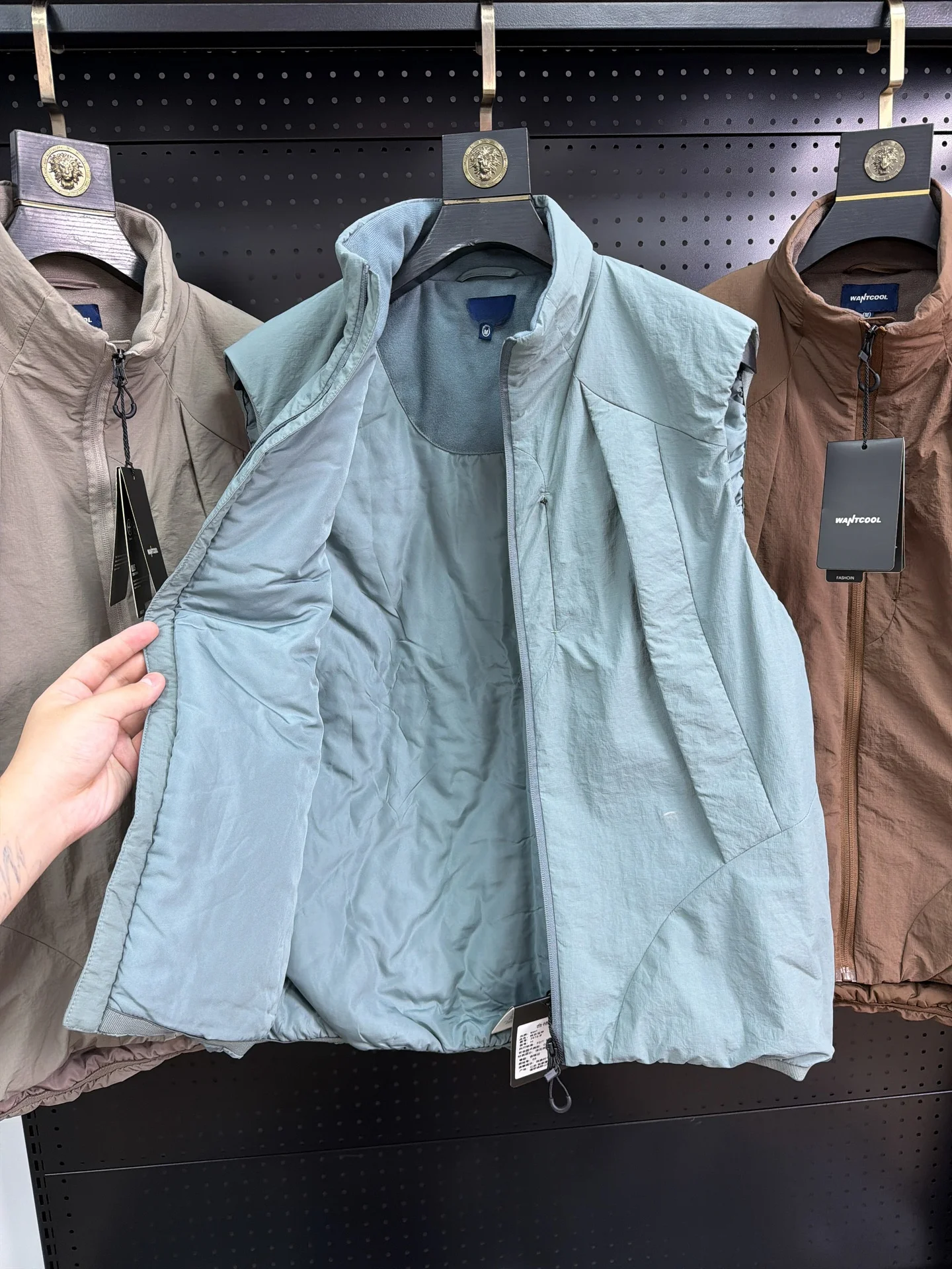 Windproof Warm Lightweight Casual Stand Collar Men's Vest Jacket Nylon Fabric Thickened Zipper Closure All-Match Autumn Winte...