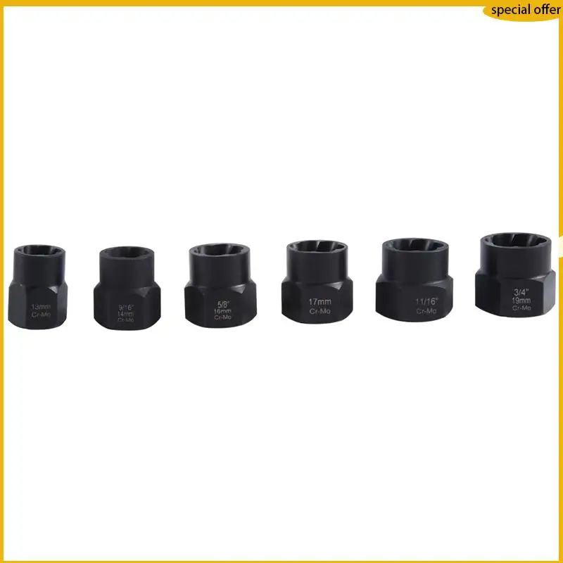 Conjunto de removedor de porca de parafuso de impacto de 13 peças A50I, soquete extrator de porca, conjunto de ferramentas removedor de parafuso