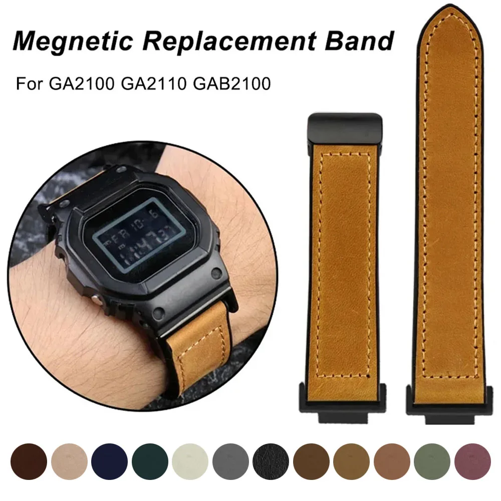 Leather Strap For Casioak watch GA2100 GA2110 GAB2100 Sports Watch Band Canvas For shock ga2100 gab2100 Watch Bracelet Band