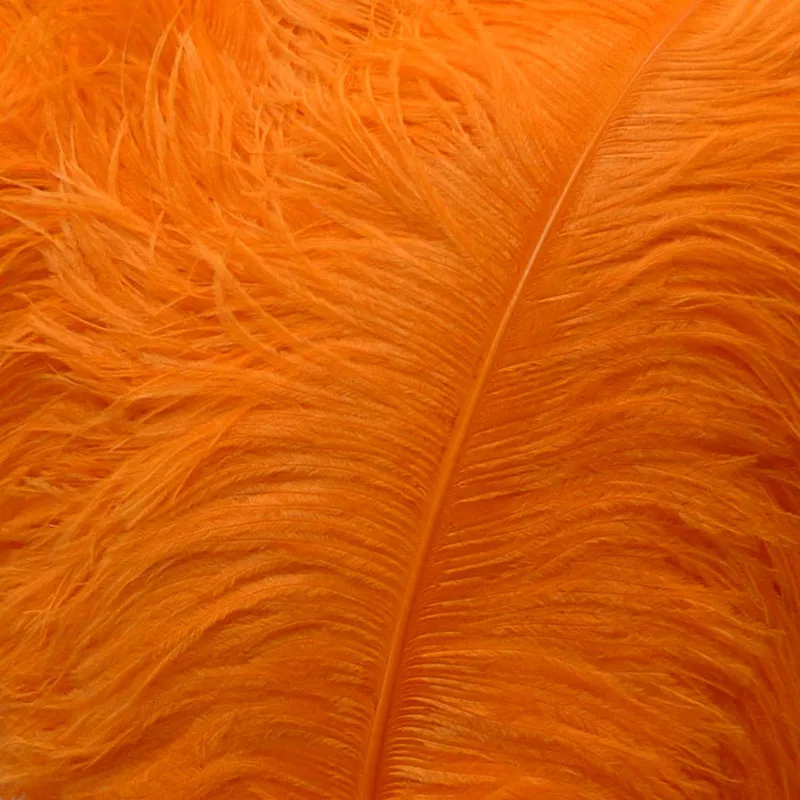 10-200 Uds. Pluma de avestruz naranja esponjosa grande para decoración central de boda bricolaje Pluma accesorios de artesanía de Carnaval 15-70cm