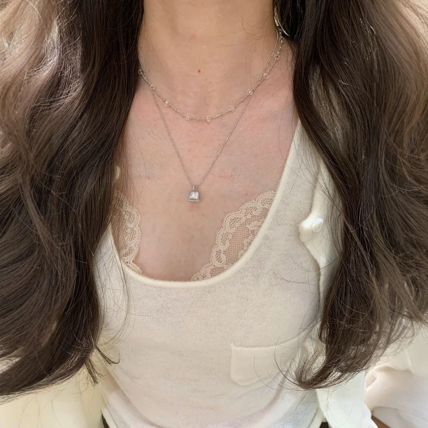 9999 gold brushed bell pendant necklace for women, collar chain, small-scale high-end fashionable design, retro style